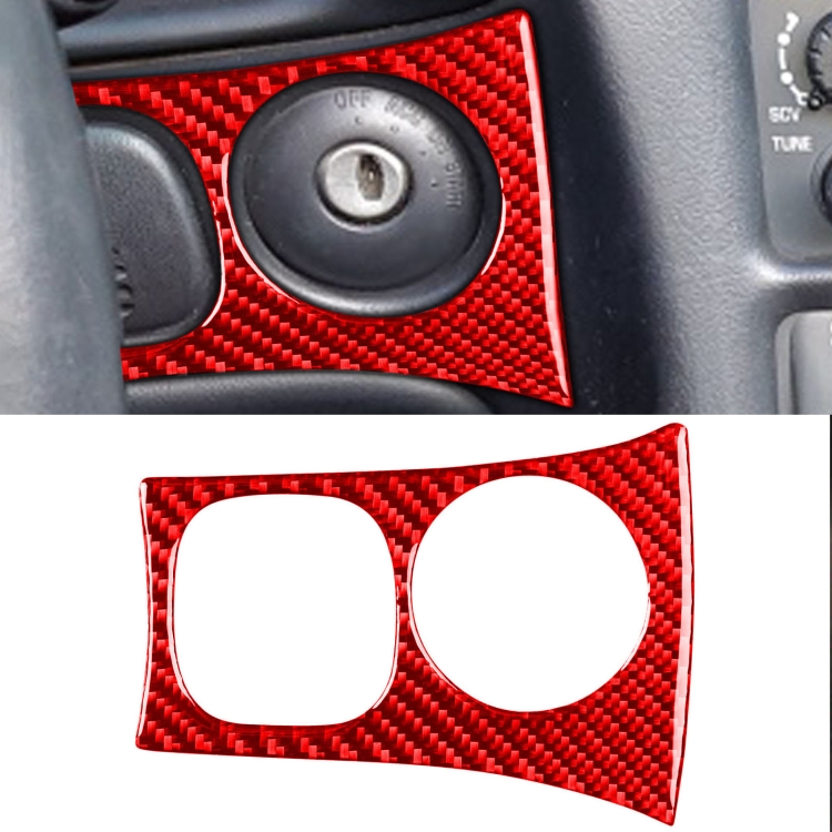 

Carbon Fiber Car Key Panel Sticker for Chevrolet Corvette C5 1998-2004, Left Drive(Red)