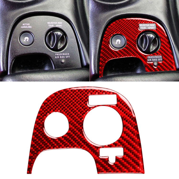 

Carbon Fiber Car Traction Control Sticker for Chevrolet Corvette C5 2000-2004, Left Drive (Red)