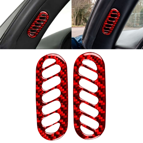 

2 in 1 Car Carbon Fiber Sides Door A-pillar Air Outlet Sticker for Chevrolet Corvette C5 1998-2004, Left Drive(Red)