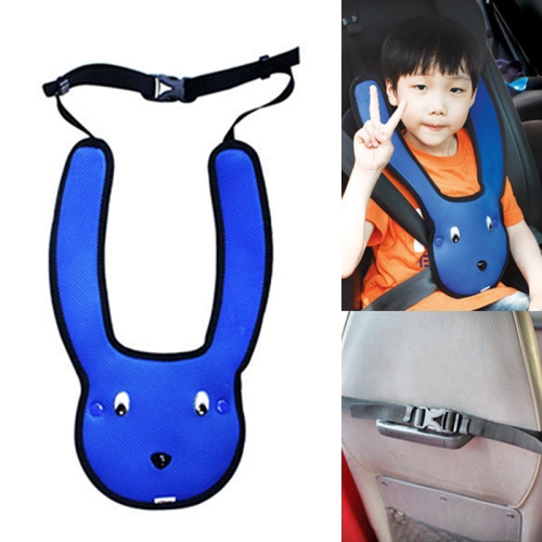 Ajusteur de ceinture de sécurité à double épaule pour enfant de voiture  (bleu)