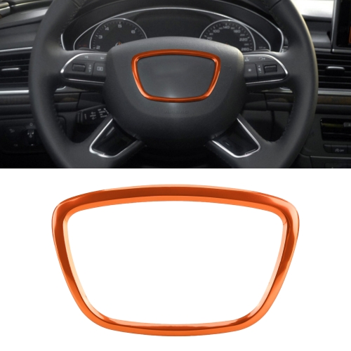 Décoration d'autocollant de garniture de couverture d'anneau de volant  automatique de voiture pour Audi (rouge)