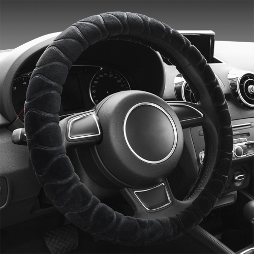 

Car Universal Short Plush Warm Anti-skid Steering Wheel Cover, Adaptation Steering Wheel Diameter: 38cm (Black)