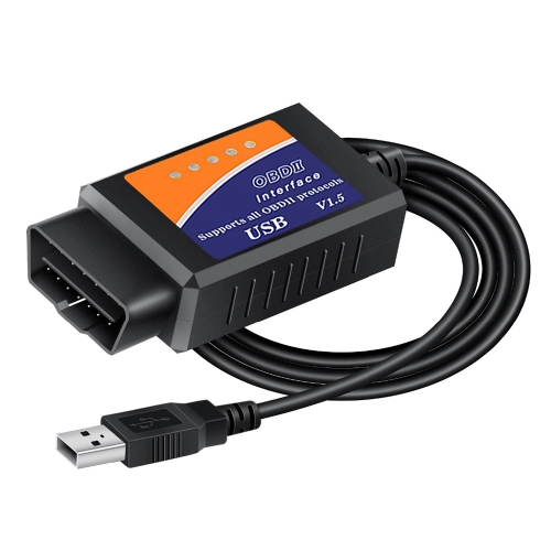 

OBD ELM327 V1.5 USB Car Fault Diagnostic Scanner with CH340T Chip