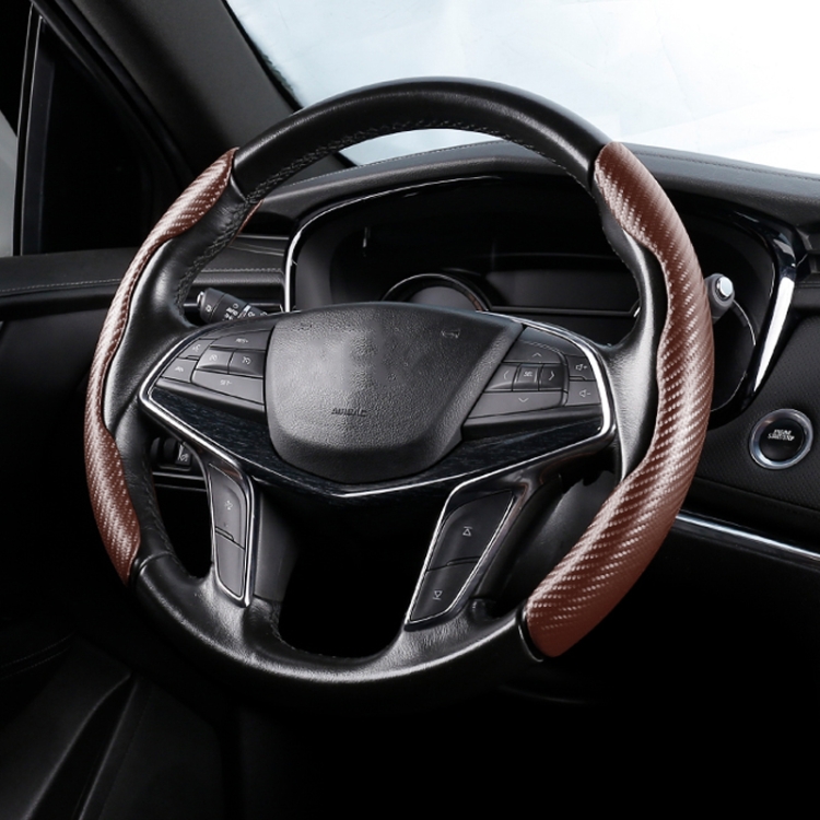 Steering Wheels & Covers Car Universal Carbon Fiber Texture Leather