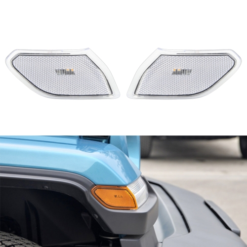 

Car Transparent Wheel Eyebrow Side Light Turn Signal Leaf Plate Lamp for Jeep Wrangler JL 2018-