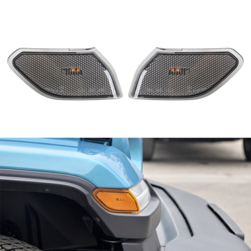 

Car Blackened Wheel Eyebrow Side Light Turn Signal Leaf Plate Lamp for Jeep Wrangler JL 2018-