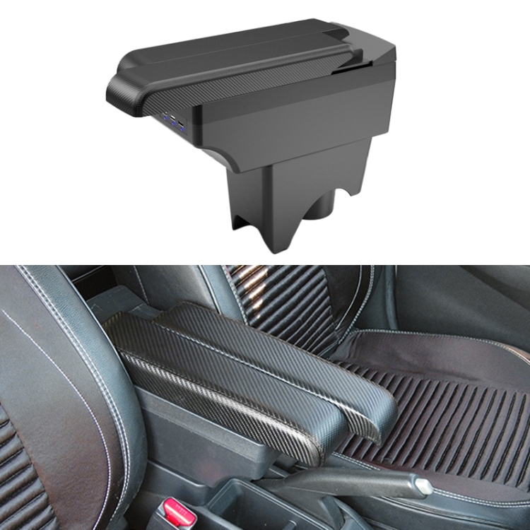 

Car Center Armrest Box Side Slip Carbon Fiber Leather Type for BMW mini Cooper 2022 (Black)