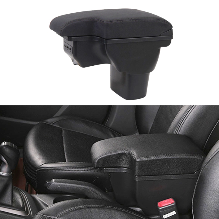 

Car Center Armrest Box Microfiber Leather Type for Nissan Juke (Black)