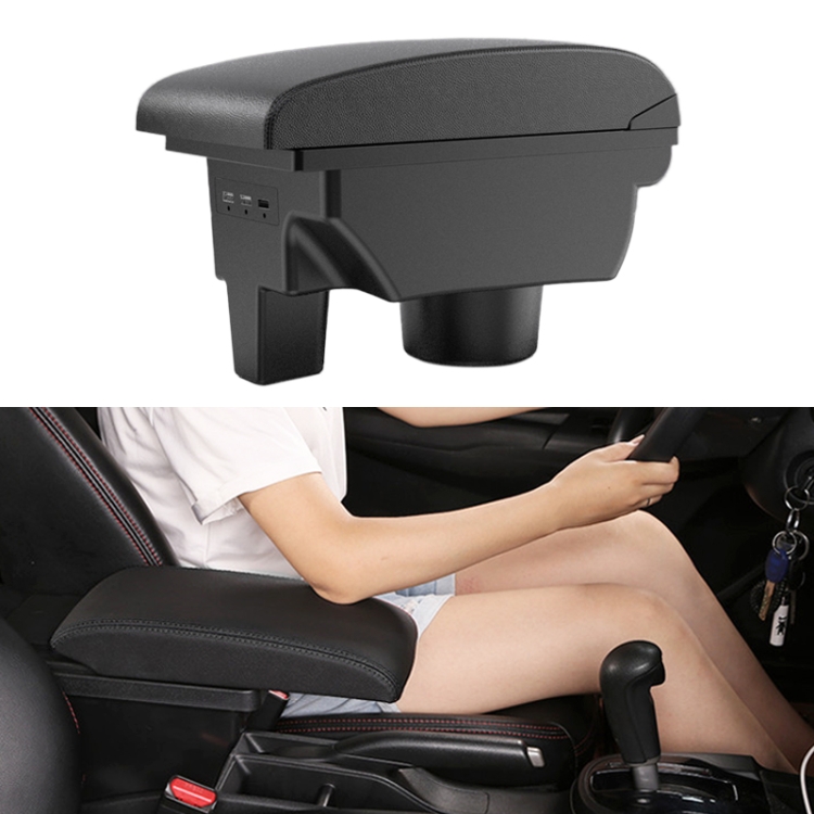 

Car Center Armrest Box Microfiber Leather Type for SRM (Black)