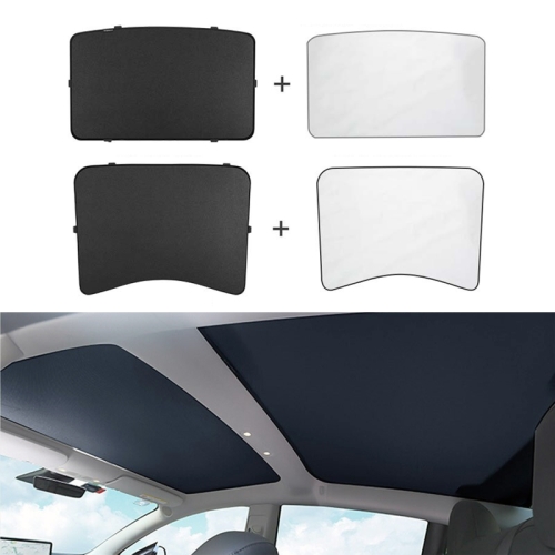

Car Roof Sunshade, Style: Front + Rear Window Half Cover for Tesla Model 3 (Black)
