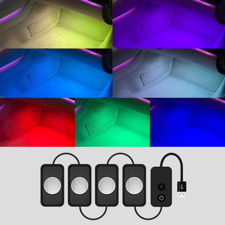 

A17 Car Colorful Voice-activated RGB Foot LED Atmosphere Light, Single Light Pure Color Version