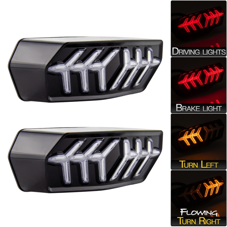 

2 PCS KC670 Motorcycle Integrated Flashing Turn Signal Brake Tail Light for Honda MSX125 CBR650F CTX700(Transparent)