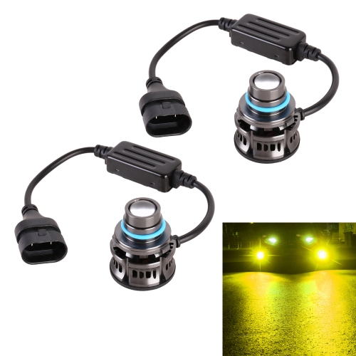 

1 Pair 9006 27W / DC12V Car Aluminum Alloy LED Headlight (Gold Light)