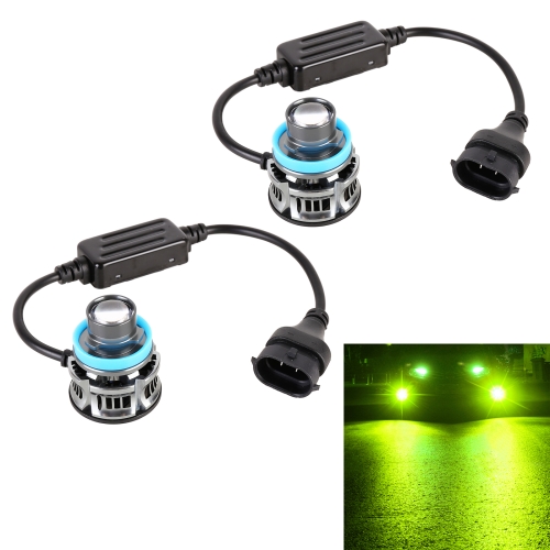 

1 Pair H11 27W / DC12V Car Aluminum Alloy LED Headlight (Lime Green)