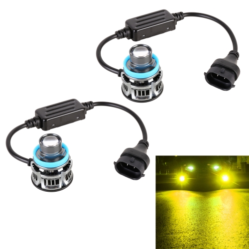 

1 Pair H11 27W / DC12V Car Aluminum Alloy Flashing LED Headlight (Gold Light)