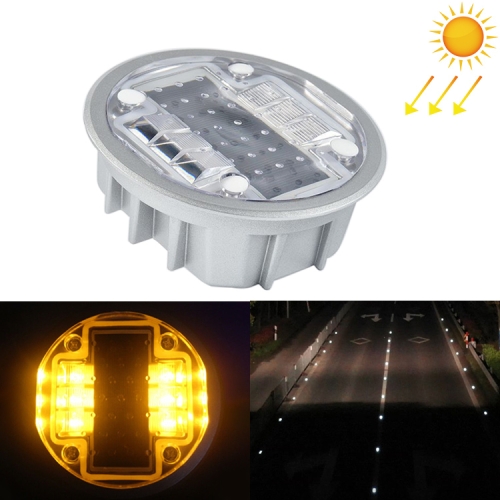 Lumière solaire ronde intégrée de goujon de route Lumière de guidage de voiture  Lumière de décélération