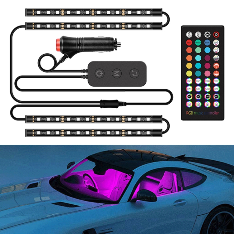 

Y12 Cigarette Lighter Car Colorful RGB Foot LED Atmosphere Light