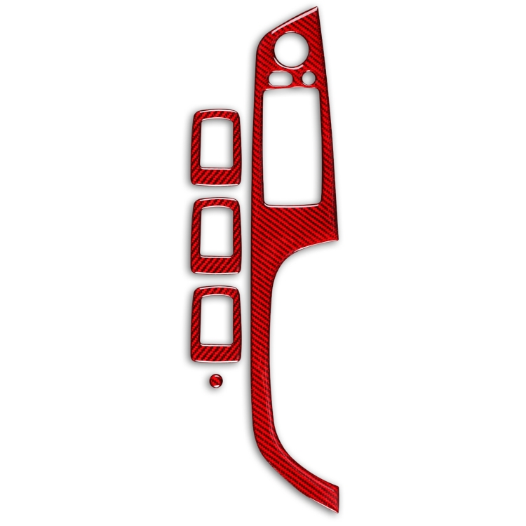 

5 PCS Set for BMW 3 Series E90 Carbon Fiber Car Right Driving Lifting Panel Decorative Sticker with Folding, Diameter: 37.8cm(Red)