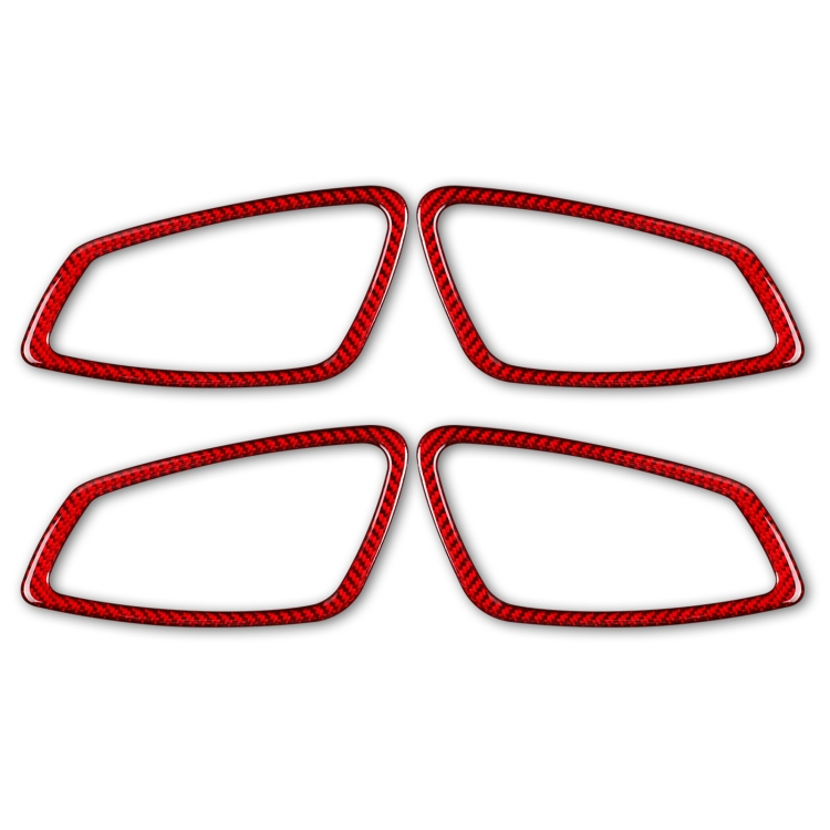 

4 PCS Set for BMW 3 Series E90 Carbon Fiber Car Door Handle Decorative Sticker,Left and Right Drive(Red)