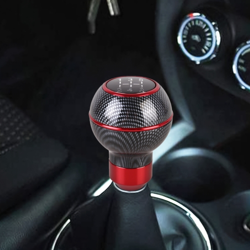 

Universal Car Carbon Fiber Texture Metal Gear Shift Knob (Red)