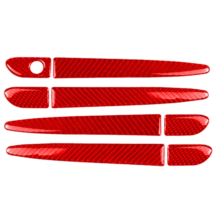 

Car Carbon Fiber without Hole Outside Door Handle Decorative Sticker for Mazda CX-5 2017-2018, Right Drive (Red)