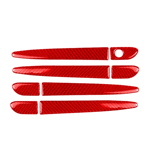 

Car Carbon Fiber without Hole Outside Door Handle Decorative Sticker for Mazda CX-5 2017-2018, Left Drive (Red)