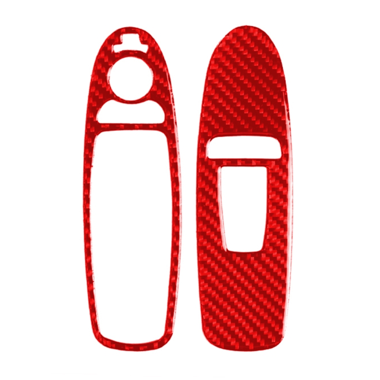 

Car Carbon Fiber Window Glass Lift Panel Decorative Sticker for Infiniti Q60, Left Drive(Red)