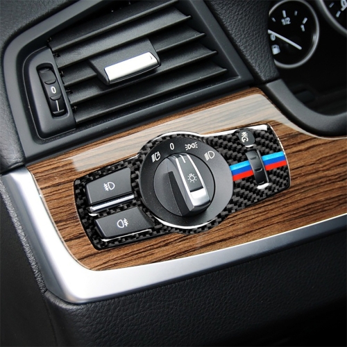 

Three Color Carbon Fiber Car Headlight Switch Decorative Sticker for BMW 5 Series F01 / F10 / F07 / F25 / F26, Suitable for Left-hand Driving