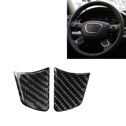 

Car Carbon Fiber Steering Wheel Button Decorative Sticker for Audi A6 S6 C7 A7 S7 4G8 2012-2018, Left and Right Drive Universal