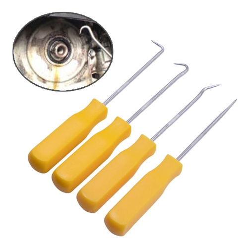 

4 PCS Car Pick and Hook Set O Ring Oil Seal Gasket Puller Remover Craft Hand Tool Car Remover Tool Set (Yellow)