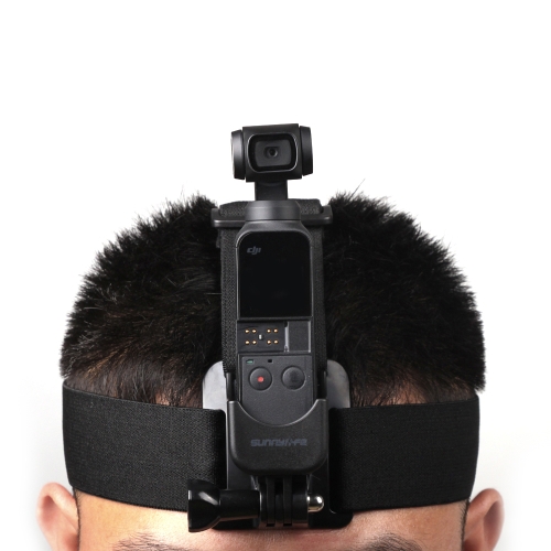 Sunnylife OP-Q9175 Ceinture de montage de sangle de tête réglable élastique  avec adaptateur pour DJI OSMO Pocket (Noir)