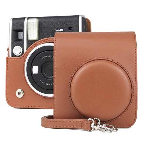 

Full Body Camera Retro PU Leather Case Bag with Strap for FUJIFILM instax mini 40 (Brown)