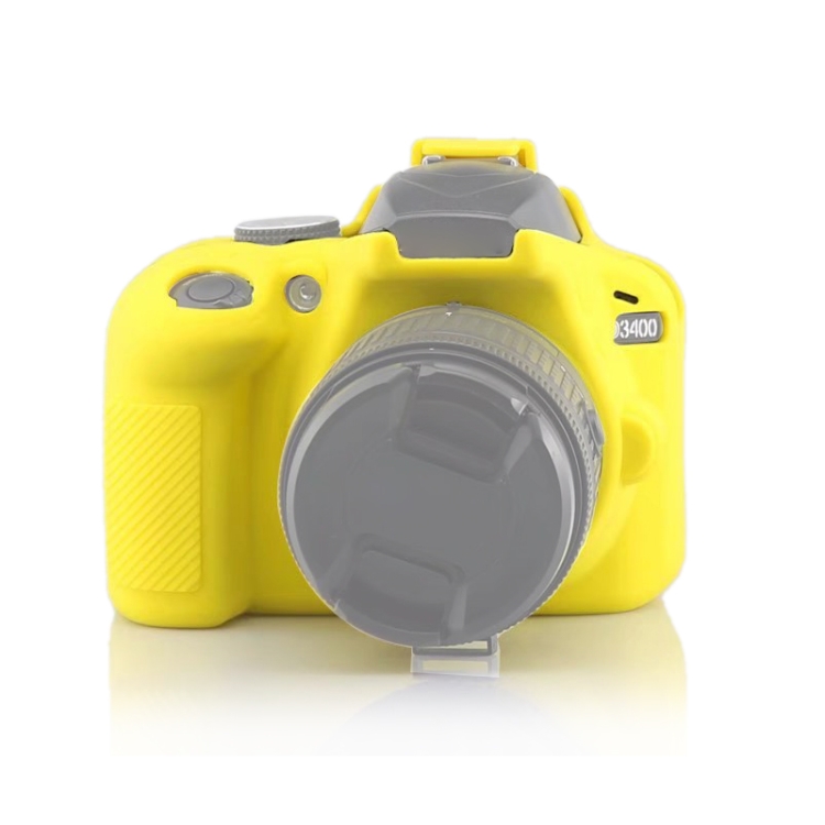 Soft Silicone Protective Case for Nikon D3400 D3300 (Yellow)