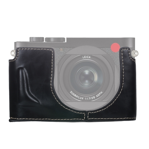 Camera Protective Case 1/4 inch Thread PU Leather Camera Half Case Base for Leica Q Color : Black Typ 116 