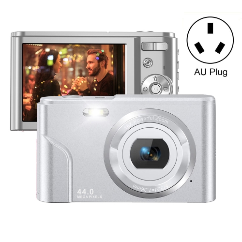 

DC302 2.88 inch 44MP 16X Zoom 2.7K Full HD Digital Camera Children Card Camera, AU Plug (Silver)