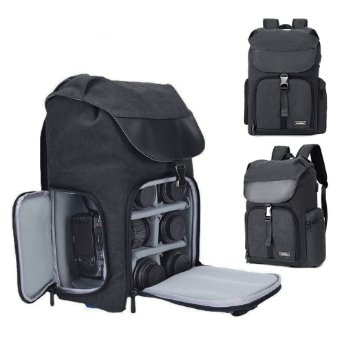 

CADeN M8 Side Open Canvas Large Capacity Photography Backpack Shoulder Bag