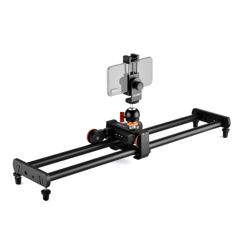 

YELANGU L60E 60cm Slide Rail Track + L4 3-Wheel Video Dolly with Phone Clamp & Ballhead