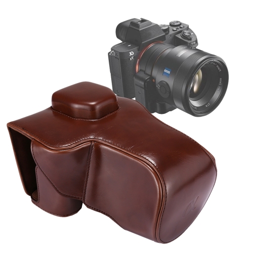Color : Brown A7 II A7K2 Black/Coffee Camera Bag 1/4 inch Thread PU Leather Camera Half Case Base for Sony A7S2 A7R2 