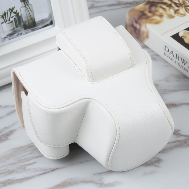 Canon EOS R10カメラ用ストラップ付きフルボディ磁気レザー