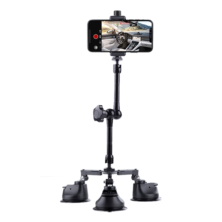 

Tri-leg Suction Cup Articulating Friction Magic Arm Phone Clamp Mount (Black)