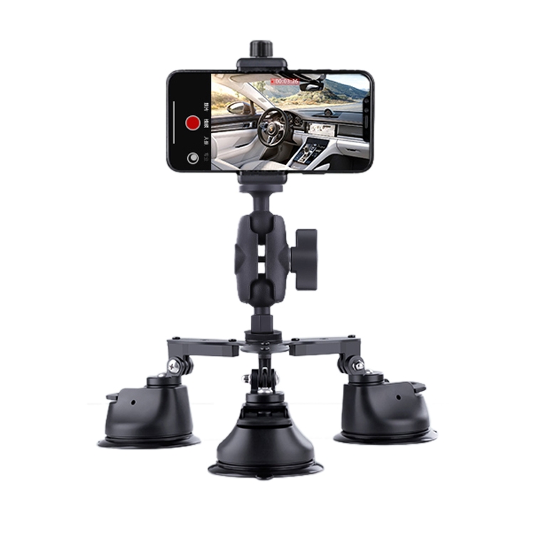 

Tri-leg Suction Cup Connecting Rod Arm Phone Clamp Mount (Black)