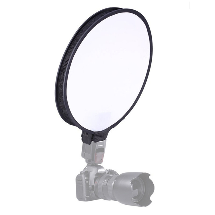 

30cm Universal Round Style Flash Folding Soft Box, Without Flash Light Holder(Black + White)