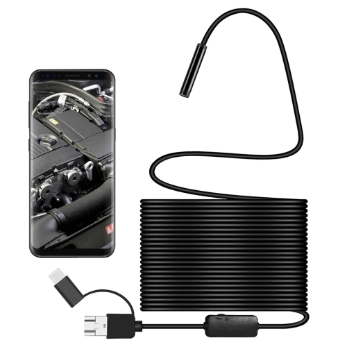 Caméra Endoscope Conçu pour iPhone avec 8 Lumières LED, Caméra Serpent 8  mm, IP67 Étanche