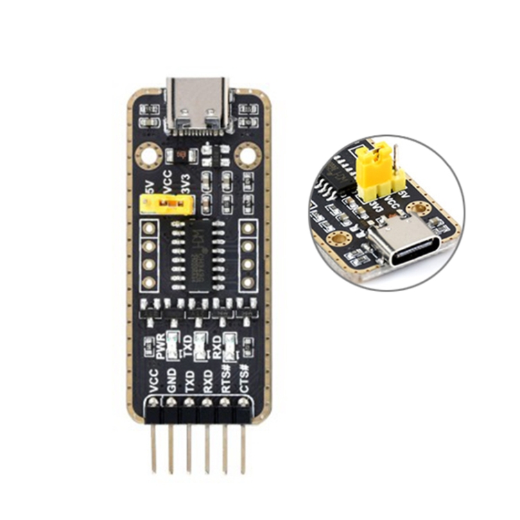 

Waveshare Type-C / USB-C to UART High Band Rate Transmission Module Connectors