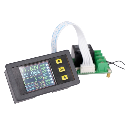 

90V 20A Color Dual-Display Voltage Current Meter Charge Discharge Measurement Counter with Relay