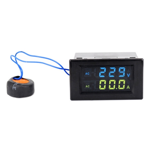 

D85-2042A 110V 220V 380V 100A Digital AC Voltmeter Ammeter Current Amps Volt Meter LCD Panel Monitor (Black)