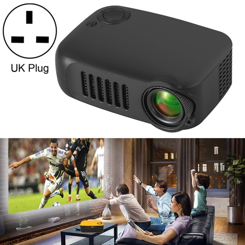 Mini projetor portátil A2000 1080P projetor infantil, UK Plug (preto)