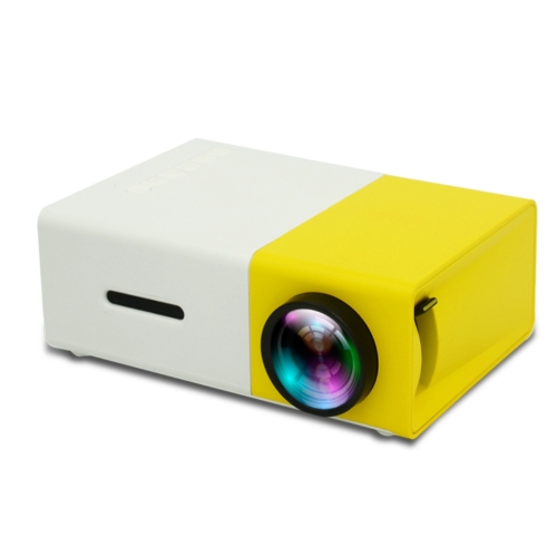 YG300 400流明 投影儀 帶遙控器，支持HDMI, AV, SD, USB 接口 (顏色：黃色)