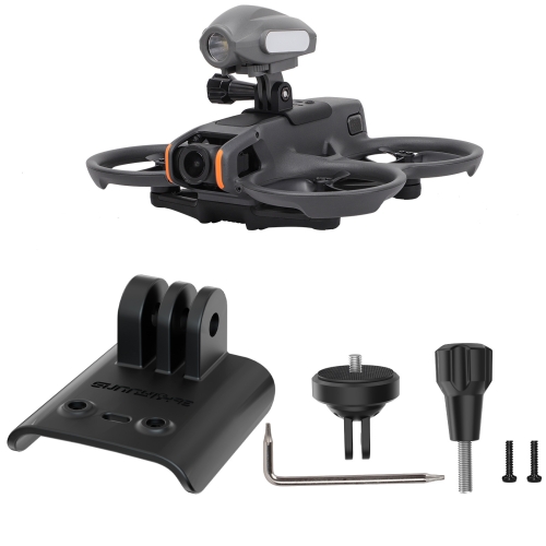For DJI Avata 2 Sunnylife Action Camera Holder Mount Drone Light Bracket (Black) l800 pro 2 5g wifi fpv gps 4k camera rc drone 3 axis gimbal 25mins flight time brushless obstacle avoidance fly around quadcopter with storage bag with obstacle avoider