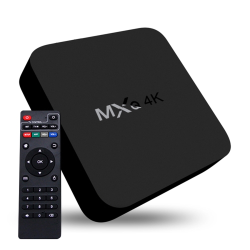 MXQ 4K Full HD Media Player RK3229 Quad Core KODI Android 7.1 TV Box con control remoto, RAM: 1GB, ROM: 8GB, compatible con HDMI, WiFi, Miracast, DLNA (negro)